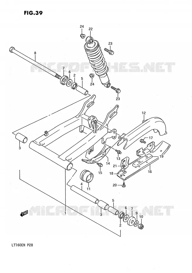 SWINGARM Suzuki QUAD 160 QUADRUNNER 1989  LT160EK(P28)