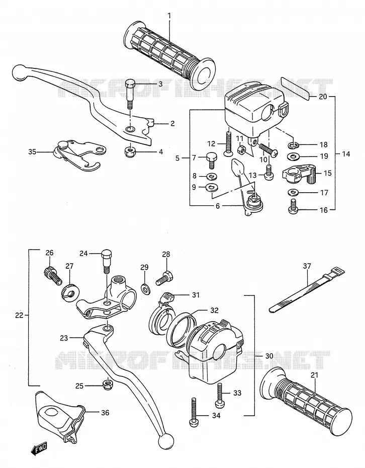 SWITCHES (MODEL H/J/K/L/M/N/P) Suzuki QUAD 250 KINGQUAD 1993  LT-F4WDP(E28)