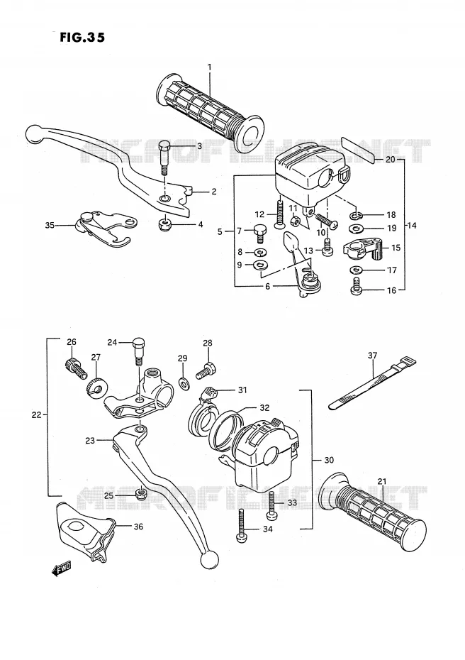 SWITCHES (MODEL J/K/L/M/N/P/R E1,E24) Suzuki QUAD 250 OZARK 1992  LT-F250N(E2)