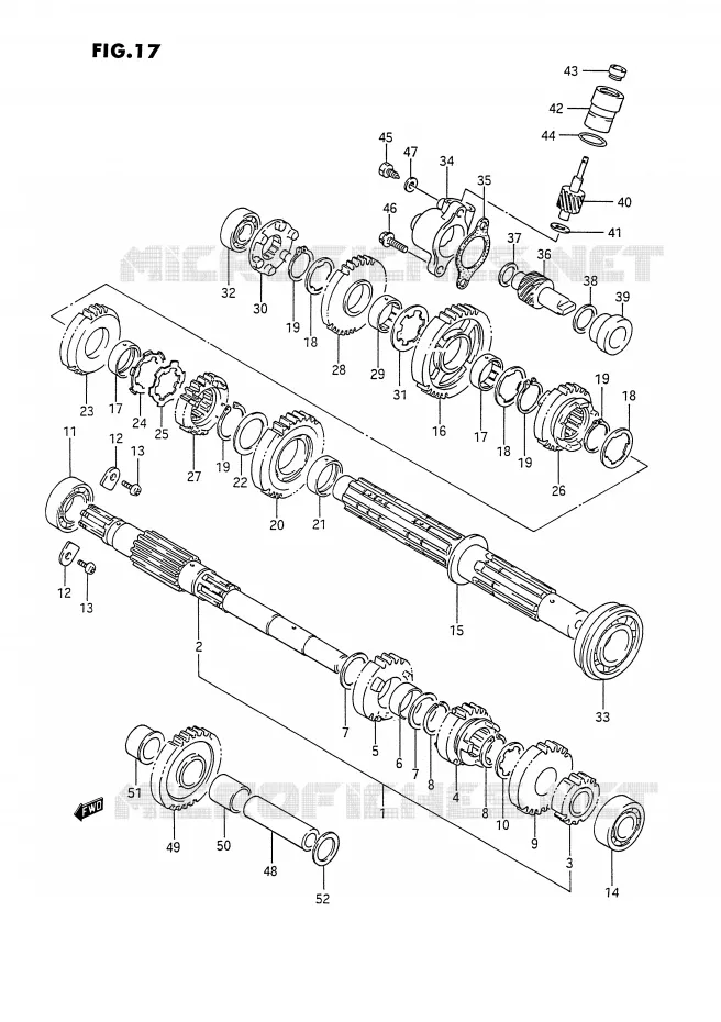 TRANSMISSION (1) Suzuki QUAD 300 KINGQUAD 1993  LT-F4WDXP(E2)