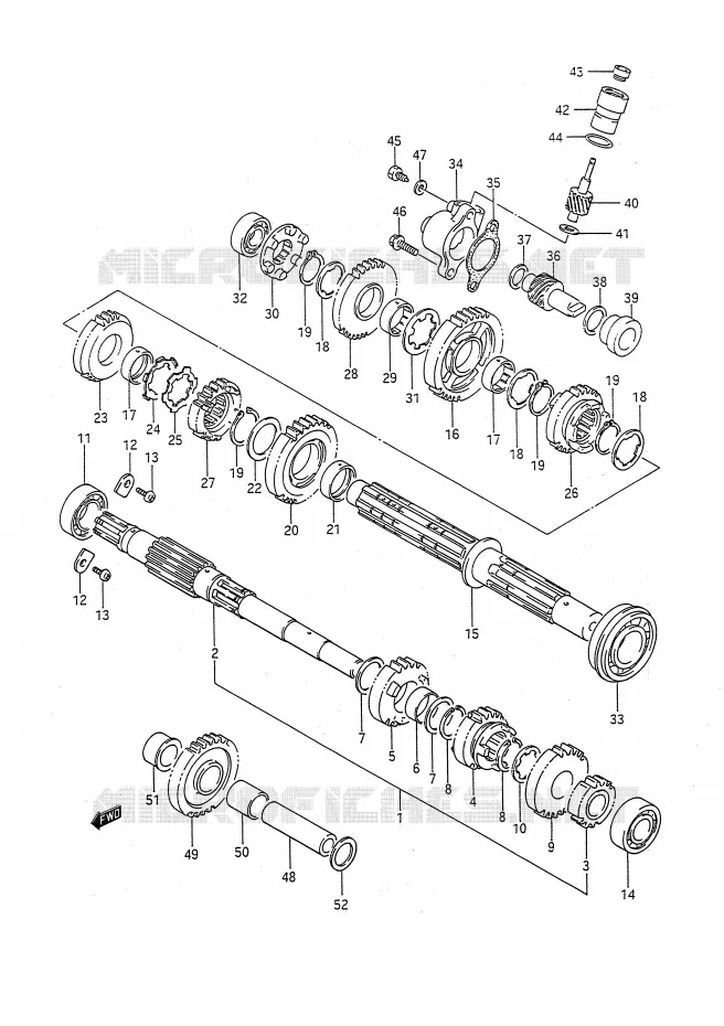 TRANSMISSION (1) Suzuki QUAD 300 KINGQUAD 1993  LT-F4WDXP(E28)