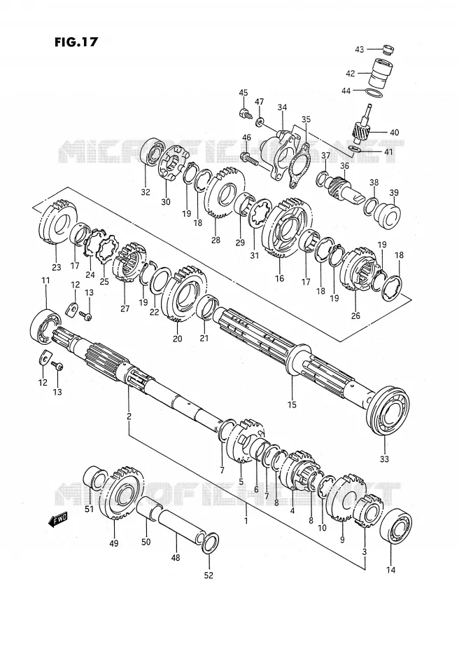 TRANSMISSION (1) Suzuki QUAD 300 KINGQUAD 1993  LT-F4WDXP(E3)