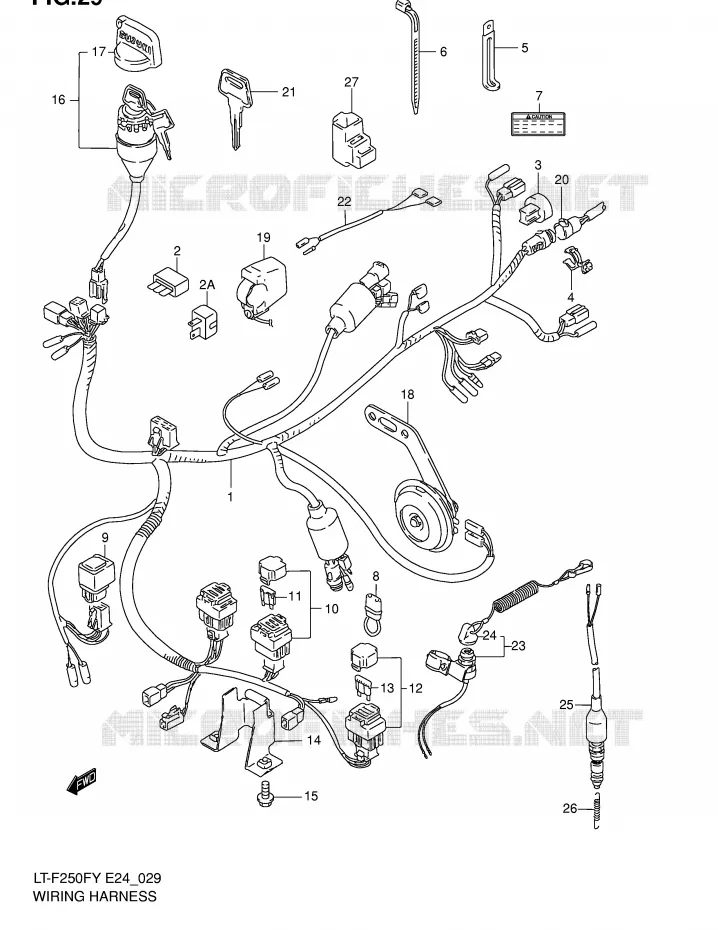 WIRING HARNESS (MODEL X/Y) Suzuki QUAD 250 OZARK 2002  LT-F250FK2(E24)
