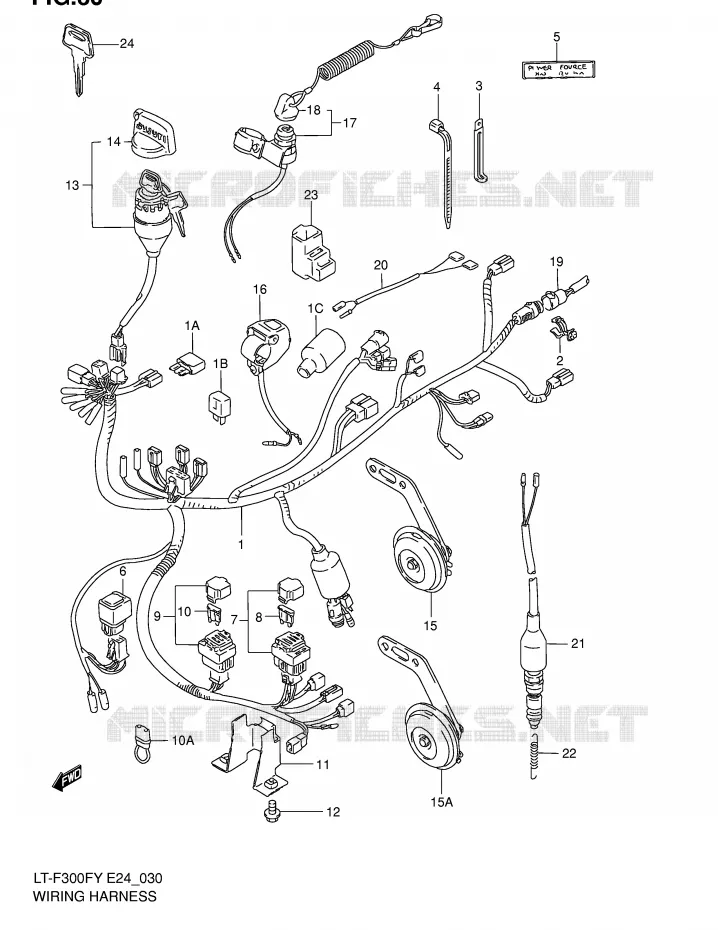 WIRING HARNESS (MODEL X/Y) Suzuki QUAD 300 KINGQUAD 2004  LT-F300FK4(E24)
