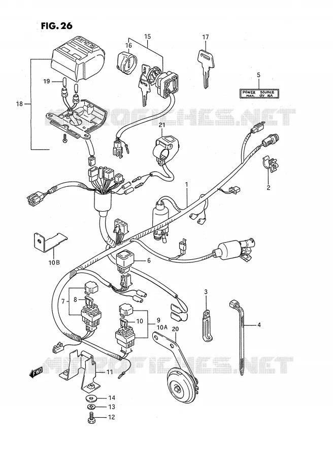 WIRING HARNESS Suzuki QUAD 250 OZARK 1991  LT-F250M(E2)