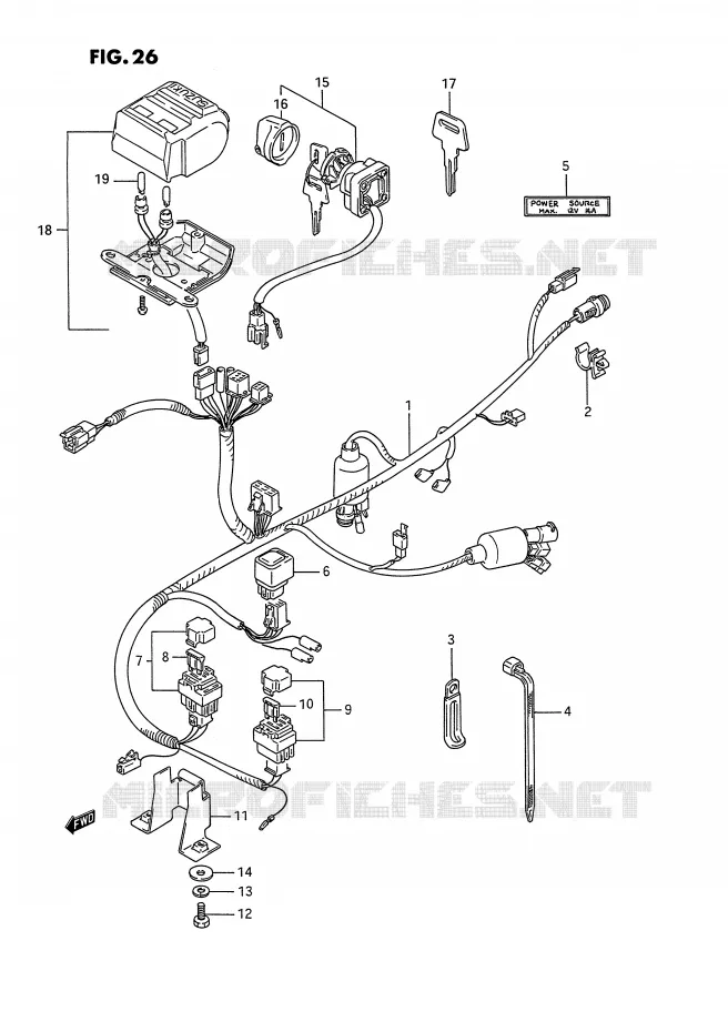 WIRING HARNESS Suzuki QUAD 250 OZARK 1991  LT-F250M(E28)
