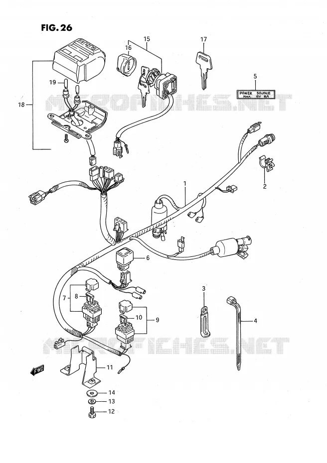 WIRING HARNESS Suzuki QUAD 250 OZARK 1996  LT-F250T(E3)