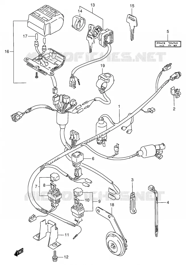 WIRING HARNESS Suzuki QUAD 250 OZARK 1998  LT-F250W(E24)