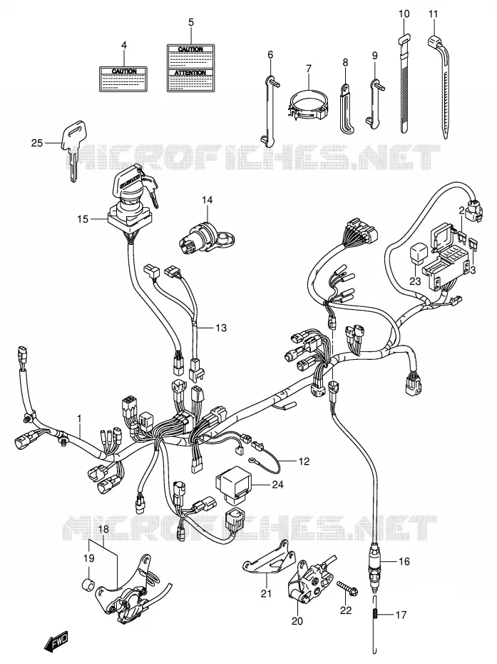 WIRING HARNESS Suzuki QUAD 500 VINSON 2003  LT-F500FK3(E3/E28)