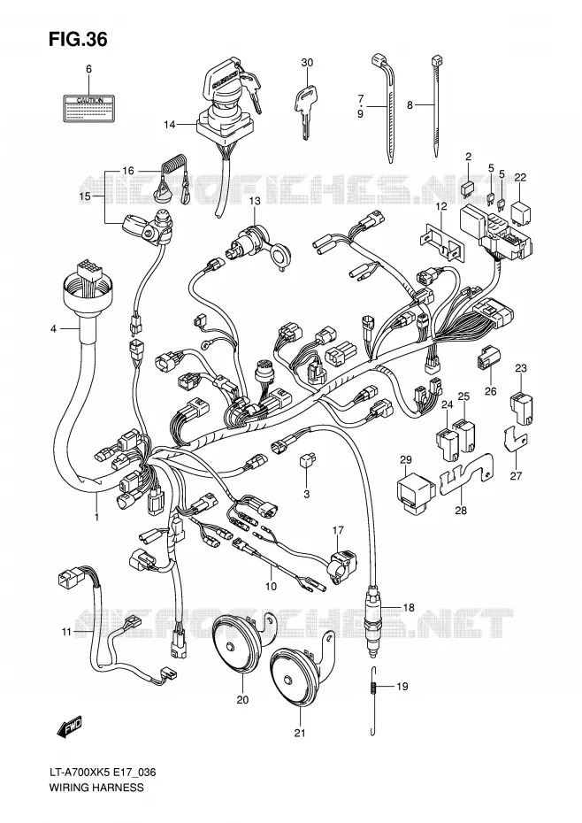 WIRING HARNESS Suzuki QUAD 700 KINGQUAD 2005  LT-A700XK5(E17)