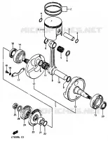 CRANKSHAFT for Suzuki QUADRACER 500 1990
