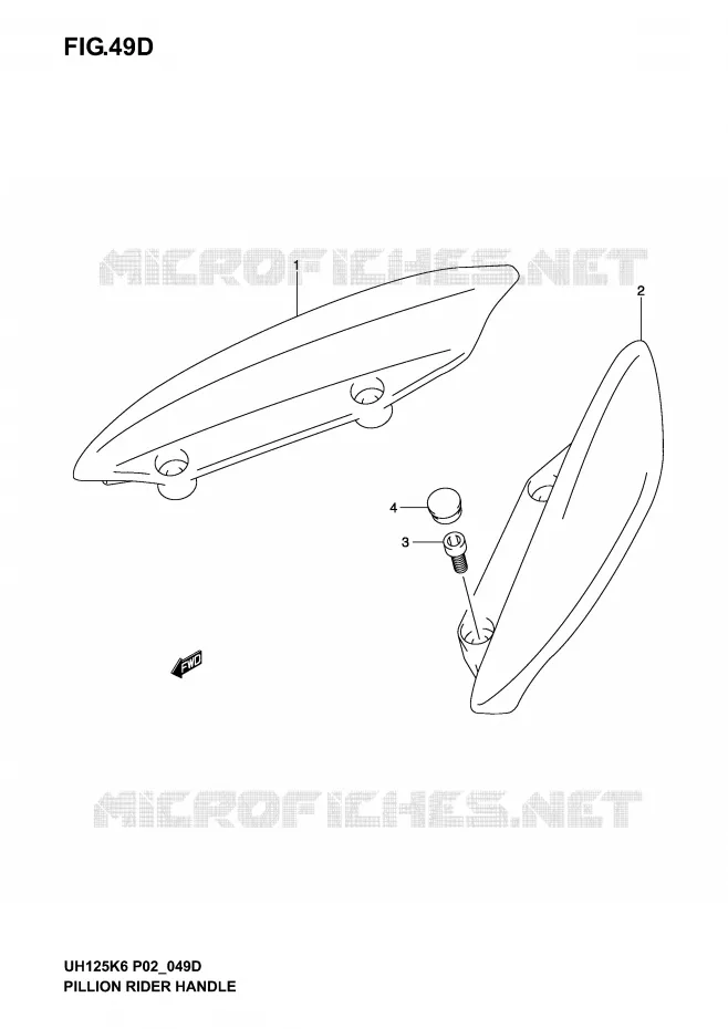 BACKREST (MODEL K6) Suzuki SCOOTER 125 BURGMAN 2005  UH125K5(P2)
