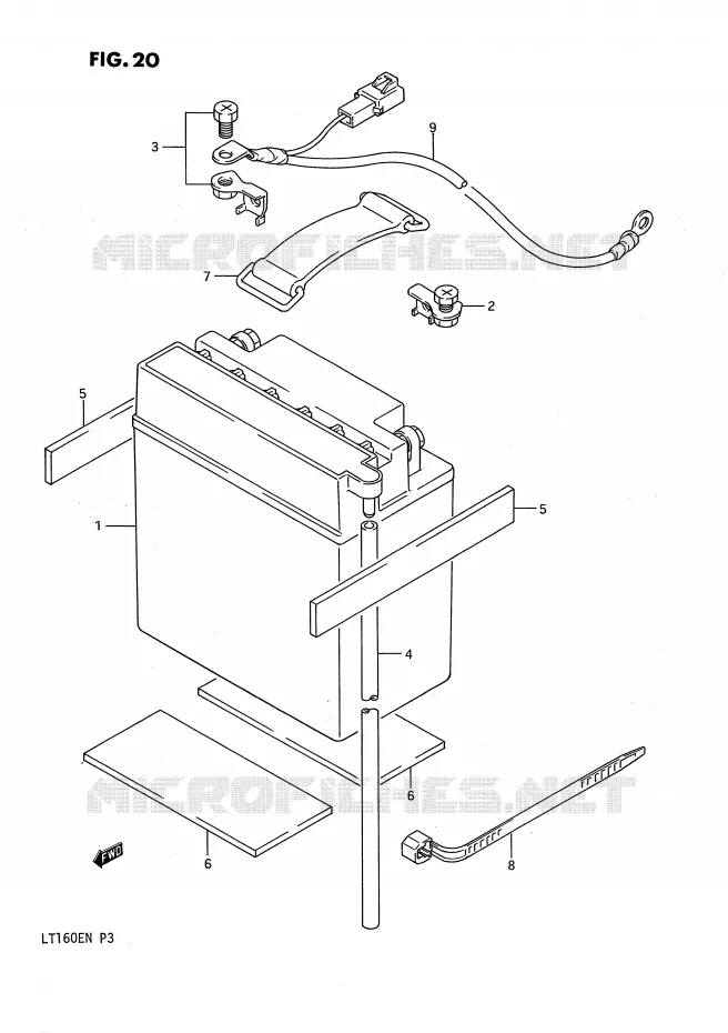 BATTERY Suzuki QUAD 160 QUADRUNNER 1990  LT160EL(P3)