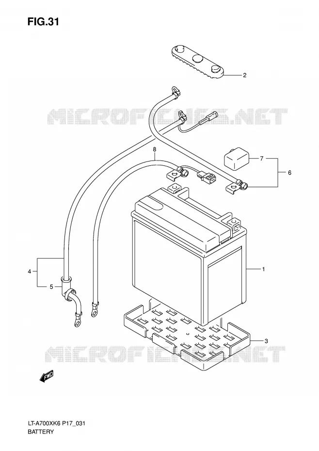 BATTERY Suzuki QUAD 700 KINGQUAD 2006  LT-A700XK6(P17)