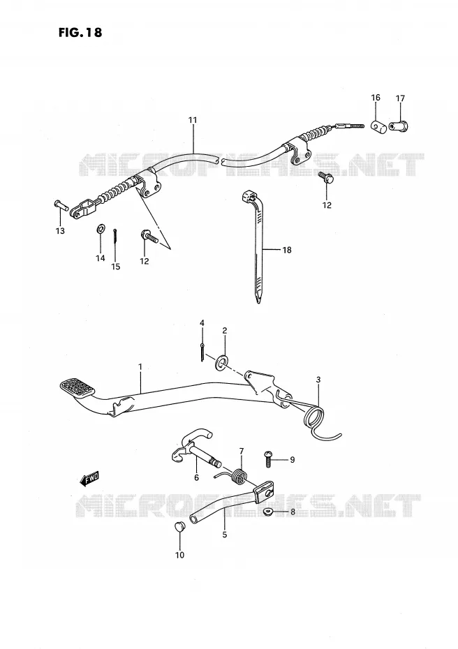 BRAKE PEDAL Suzuki QUAD 80 QUADSPORT 1993  LT80P(P3)
