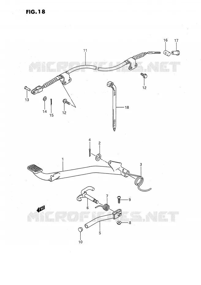 BRAKE PEDAL Suzuki QUAD 80 QUADSPORT 1994  LT80R(P1)