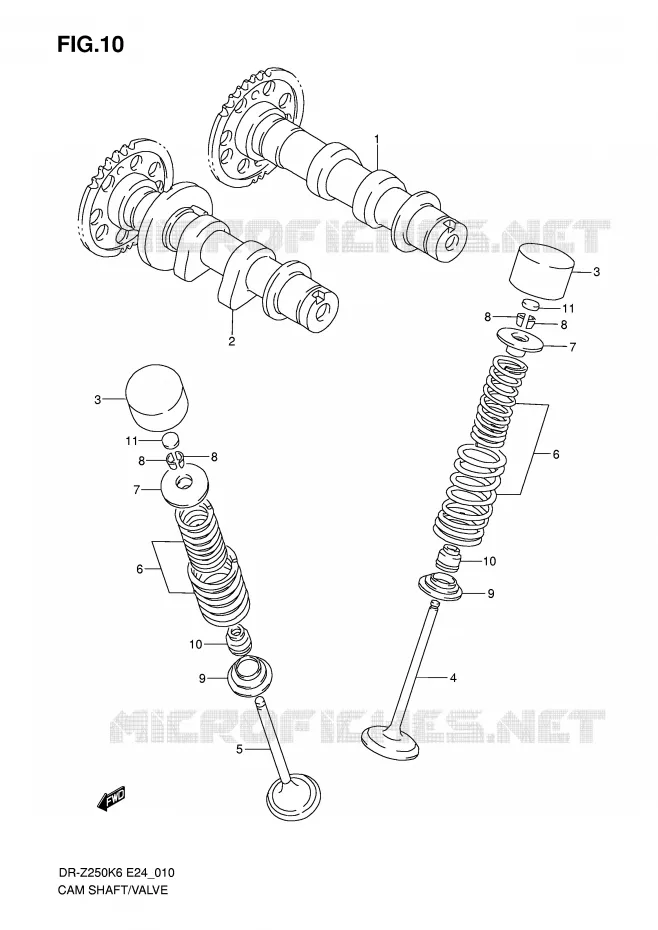 CAMSHAFT/VALVE Suzuki MOTO 250 DR-Z 2007  DR-Z250K7(E24)