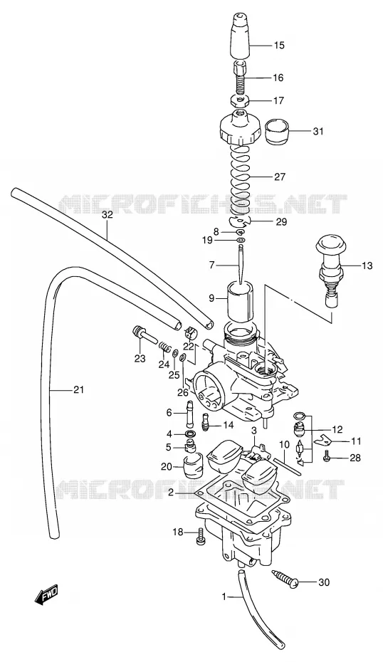 CARBURETOR Suzuki QUAD 80 QUADSPORT 2000  LT80Y(P3/P28)