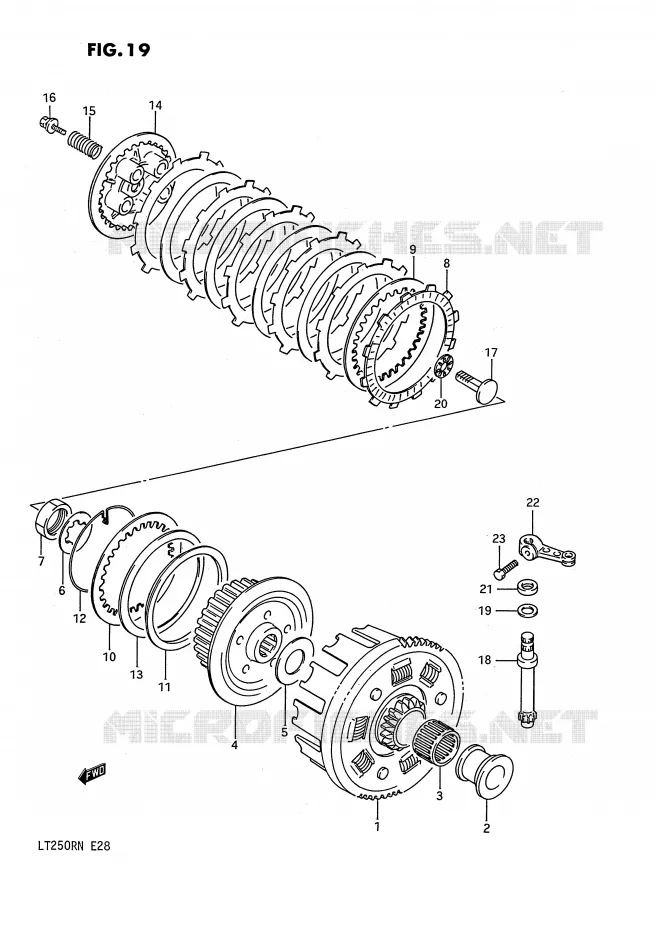 CLUTCH (MODEL F/G) Suzuki QUAD 250 QUADRACER 1990  LT250RL(E28)