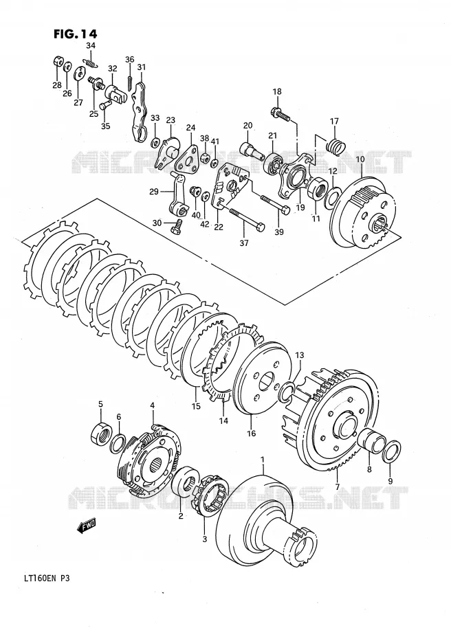 CLUTCH Suzuki QUAD 160 QUADRUNNER 1989  LT160EK(P3)