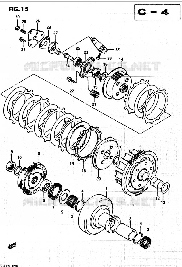 CLUTCH Suzuki QUAD 250 QUADRUNNER 1987  LT250EF(F/2/G)