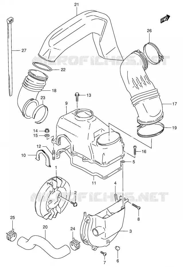 COOLING FAN Suzuki QUAD 80 QUADSPORT 2001  LT80K1(P3/P28)