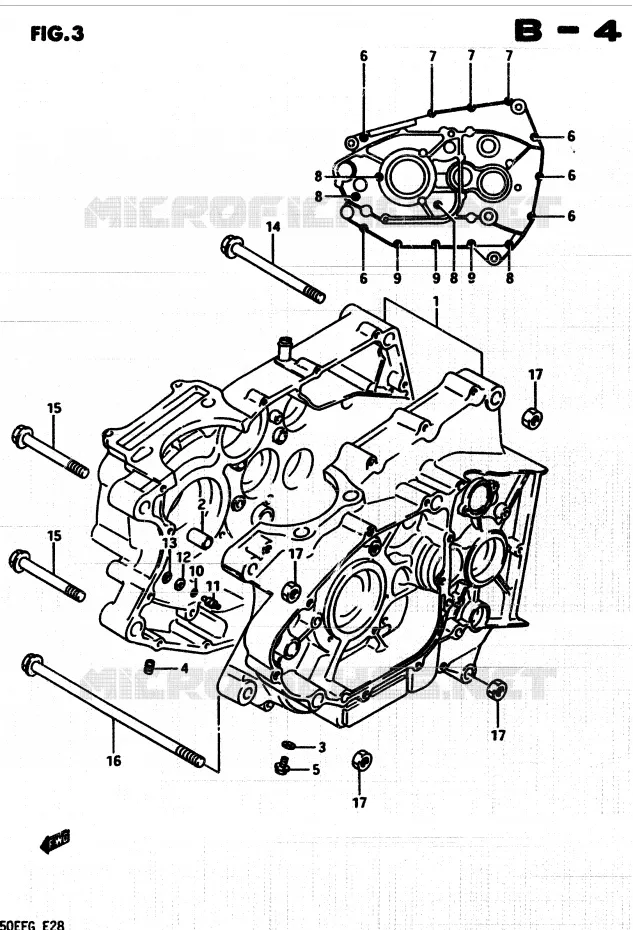 CRANKCASE Suzuki QUAD 250 QUADRUNNER 1987  LT250EF(F/2/G)