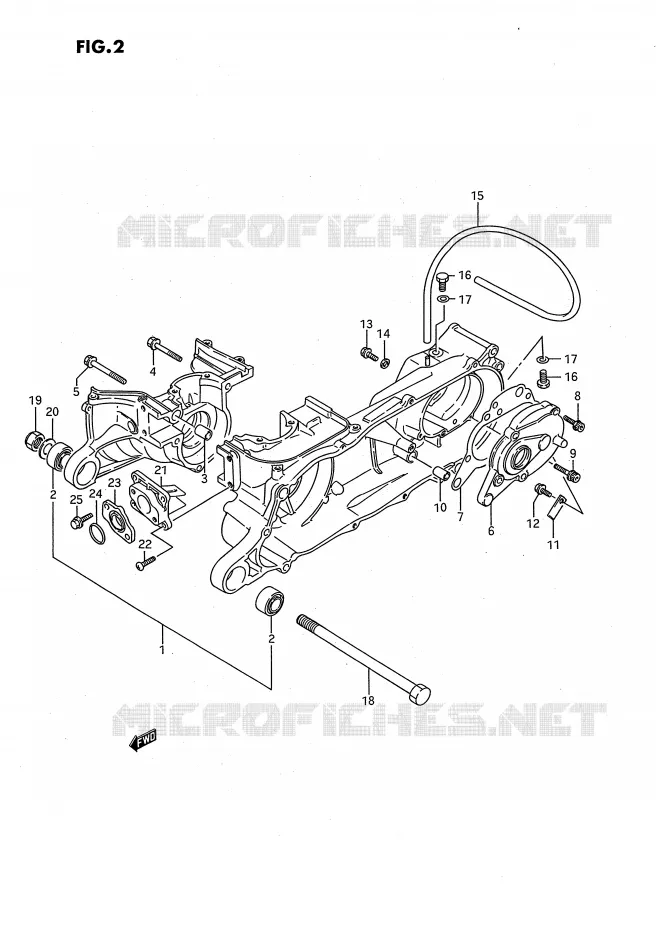CRANKCASE Suzuki QUAD 80 QUADSPORT 1987  LT80H(P3)