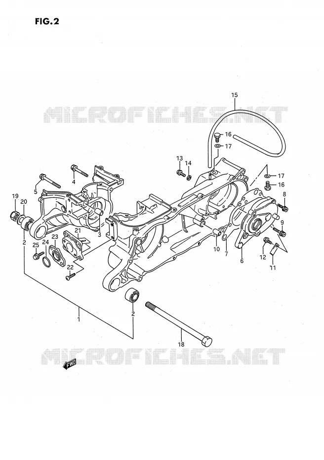 CRANKCASE Suzuki QUAD 80 QUADSPORT 1995  LT80S(P28)