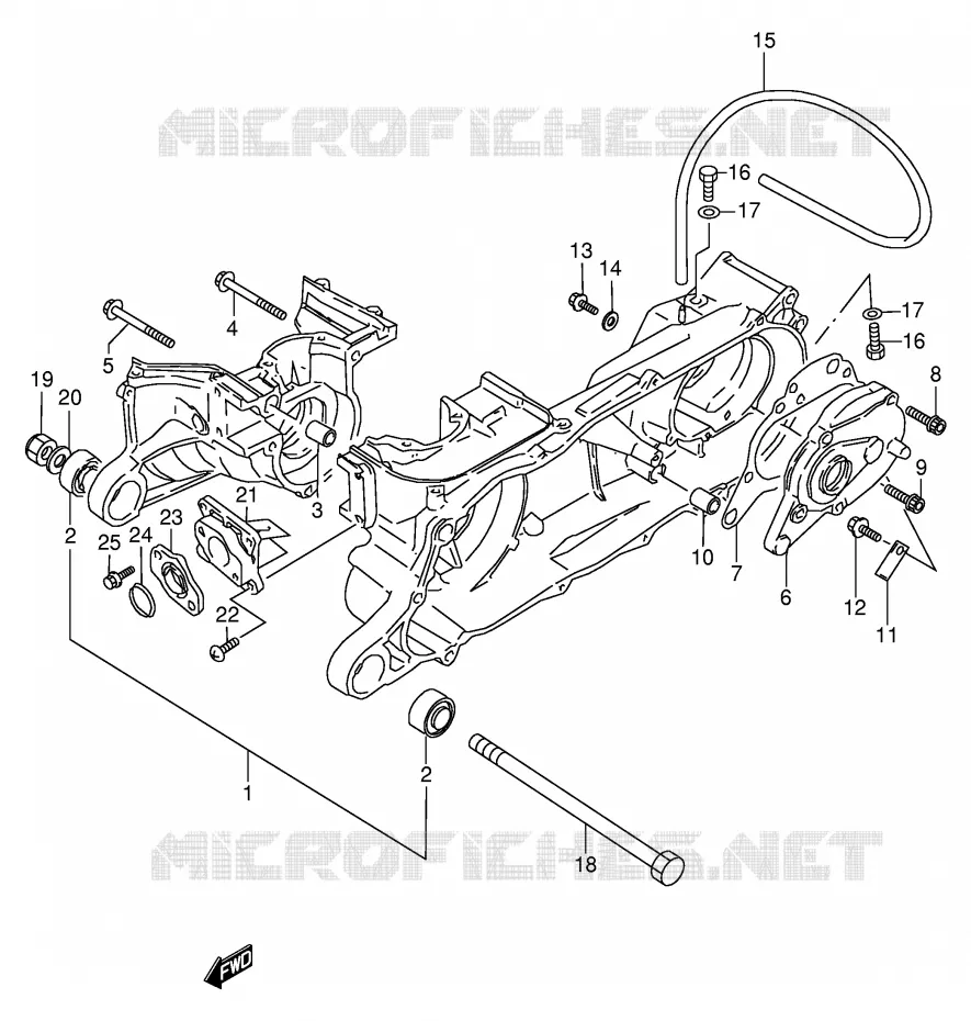 CRANKCASE Suzuki QUAD 80 QUADSPORT 2000  LT80Y(P3/P28)