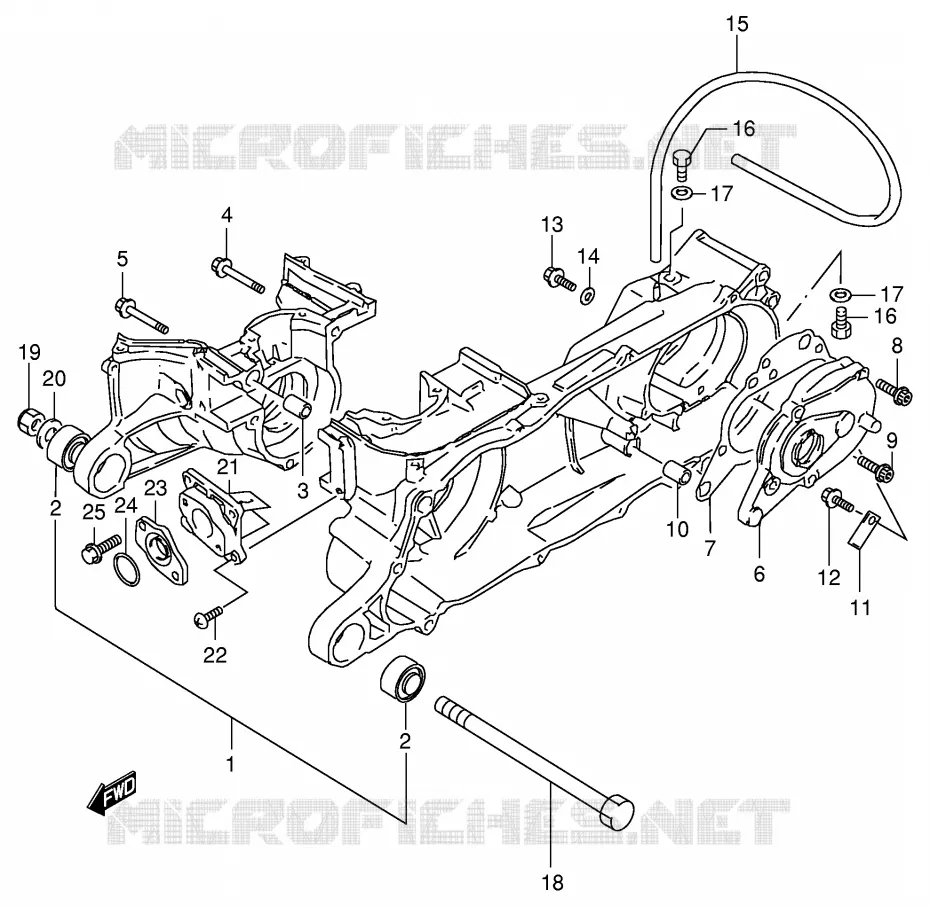 CRANKCASE Suzuki QUAD 80 QUADSPORT 2001  LT80K1(P3/P28)