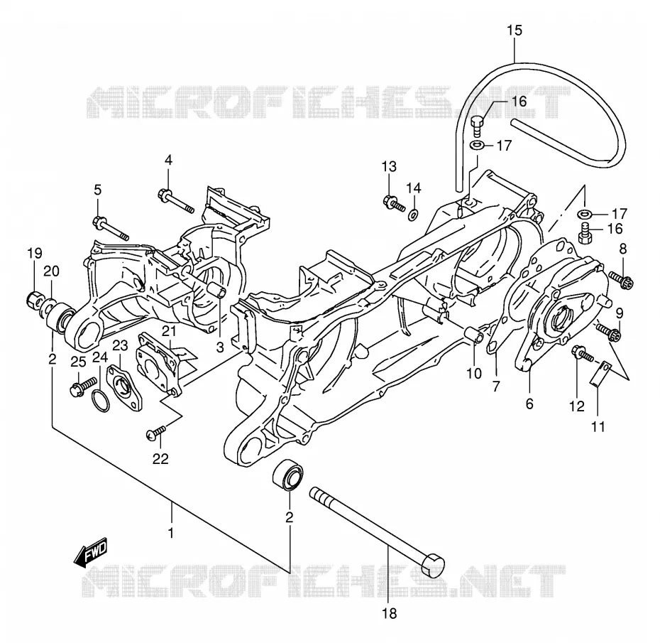 CRANKCASE Suzuki QUAD 80 QUADSPORT 2002  LT80K2(P3/P28)