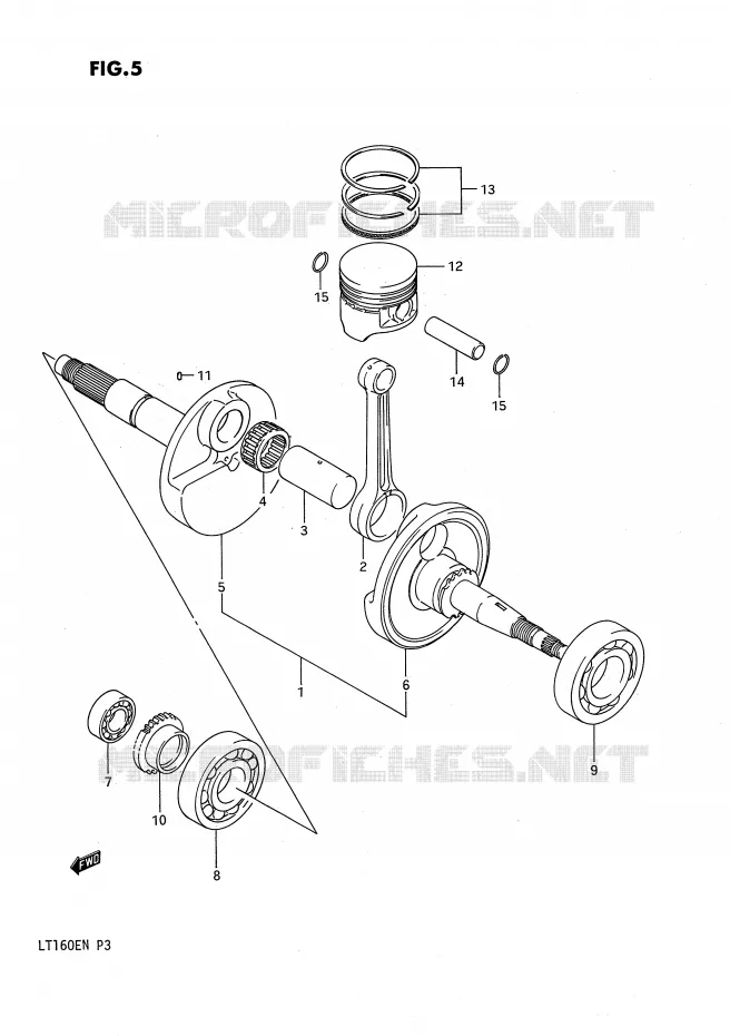 CRANKSHAFT Suzuki QUAD 160 QUADRUNNER 1989  LT160EK(P3)