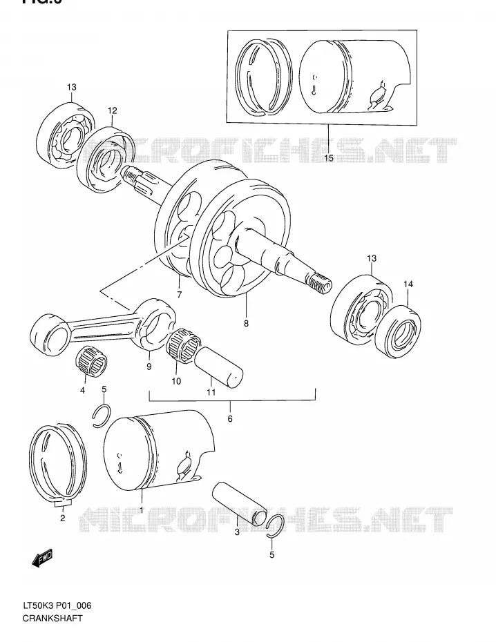 CRANKSHAFT Suzuki QUAD 50 MINIQUAD-SPORT 2004  LT50K4(P1)