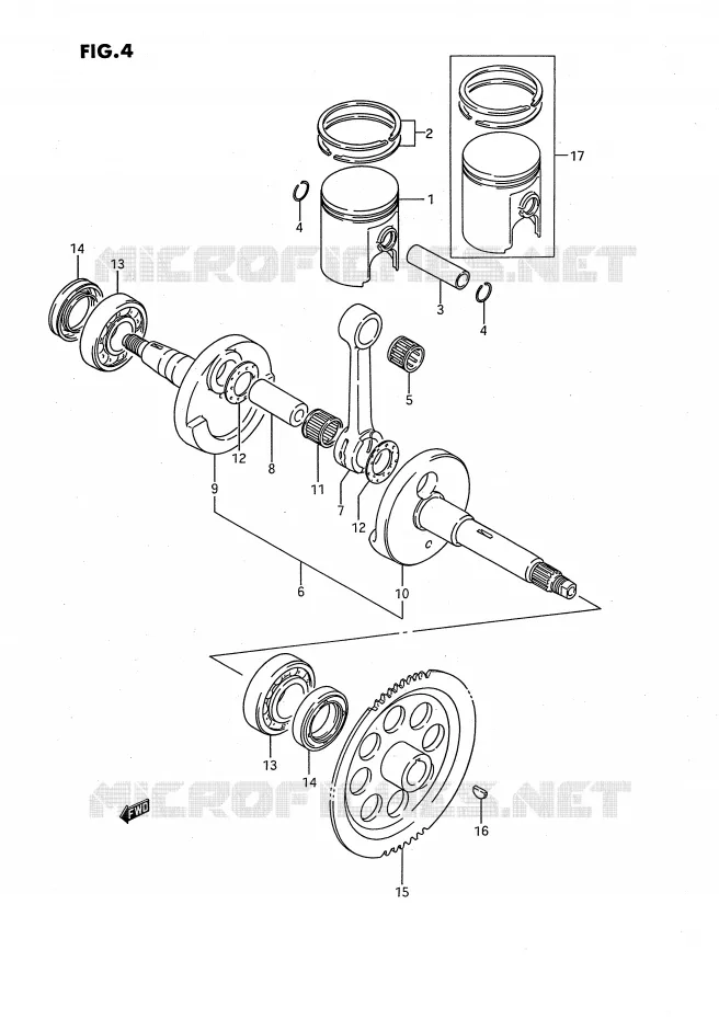 CRANKSHAFT Suzuki QUAD 80 QUADSPORT 1994  LT80R(P3)