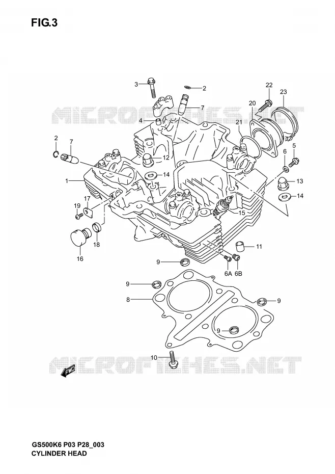 CYLINDER HEAD Suzuki MOTO 500 GS-F 2004  GS500FK4(P3)