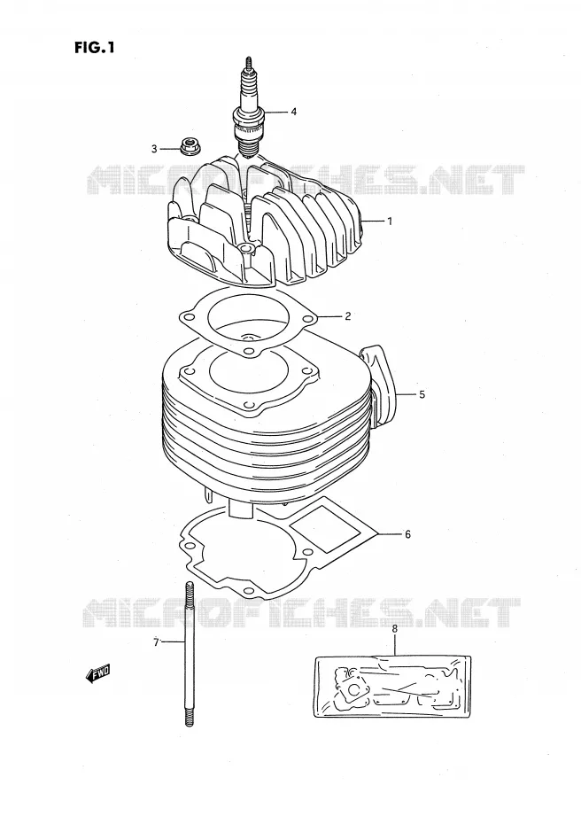 CYLINDER Suzuki QUAD 80 QUADSPORT 1990  LT80L(P3)