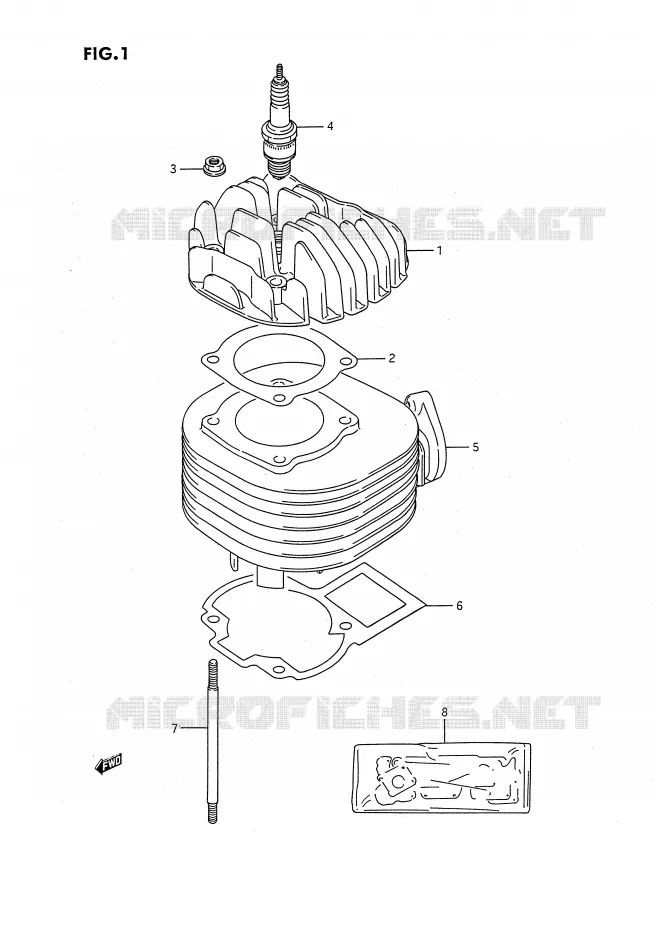 CYLINDER Suzuki QUAD 80 QUADSPORT 1993  LT80P(P1)