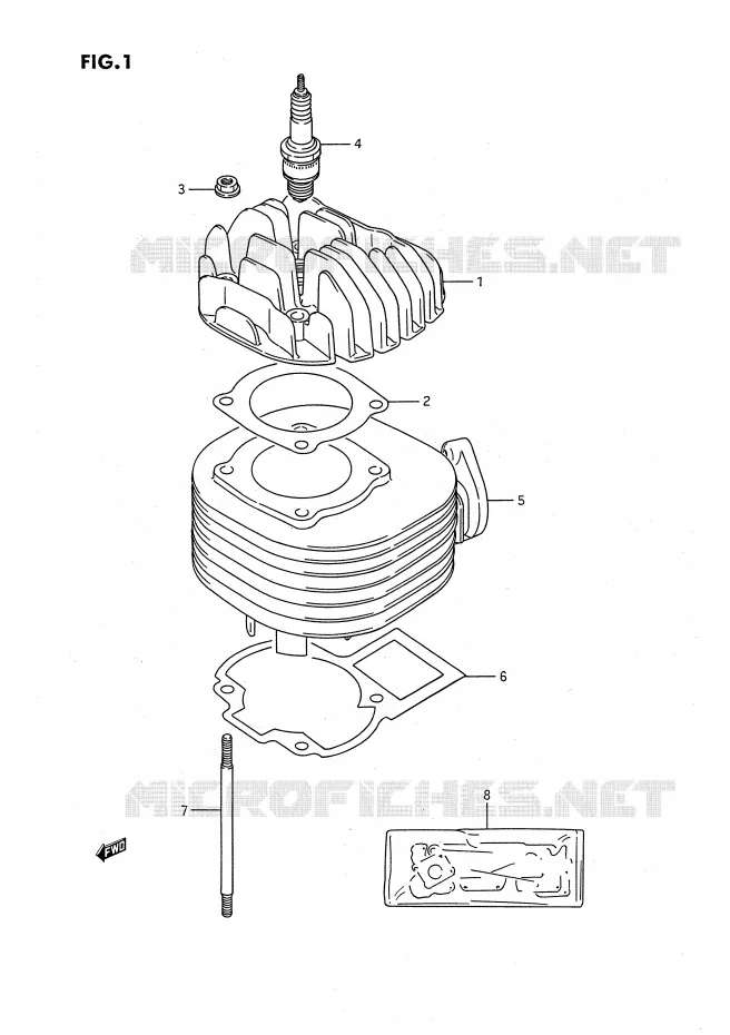CYLINDER Suzuki QUAD 80 QUADSPORT 1995  LT80S(P28)