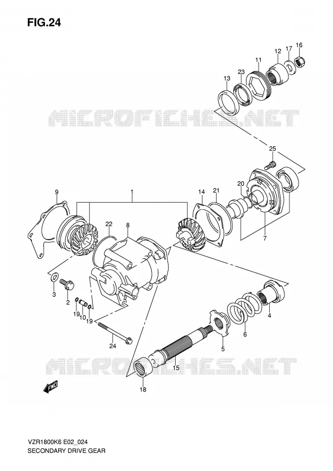 DRIVESHAFT (MODEL K6/K7) Suzuki MOTO 1800 INTRUDER 2007  VZR1800ZU2K7(E2)