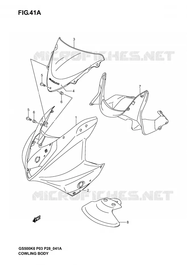 FAIRING (GS500FK4) Suzuki MOTO 500 GS-F 2005  GS500FK5(P3)