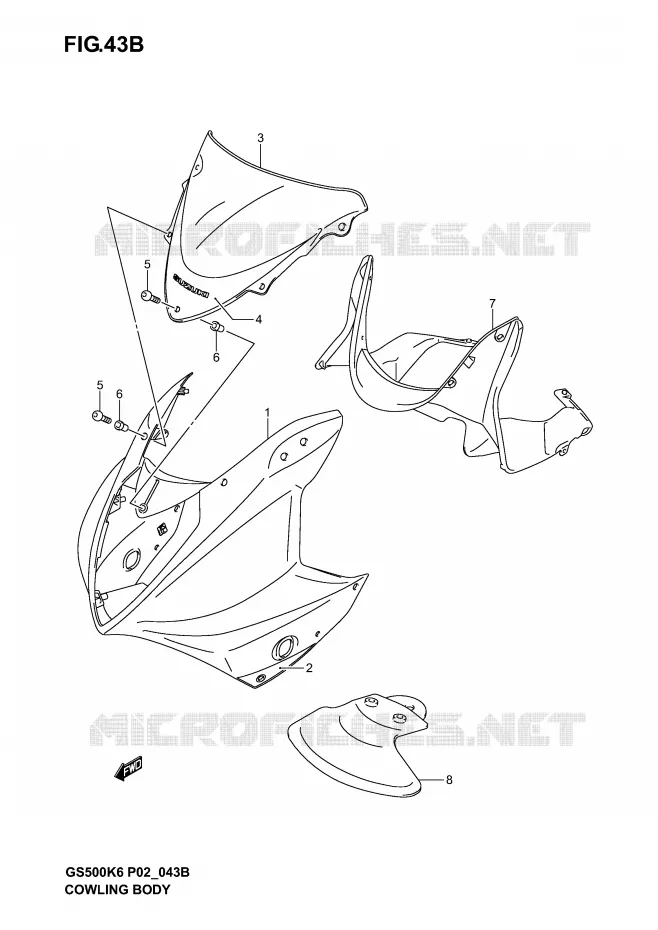 FAIRING (GS500FK5/FUK5) Suzuki MOTO 500 GS-F 2005  GS500FK5(P19)