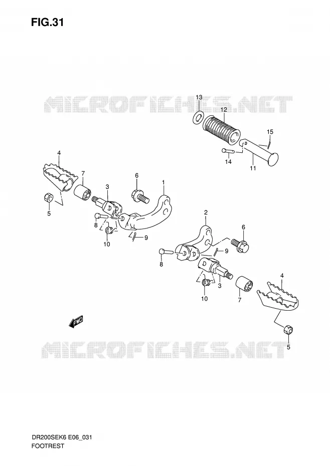 FOOTREST (E6) Suzuki MOTO 200 DR 2010  DR200SEL0(E6)