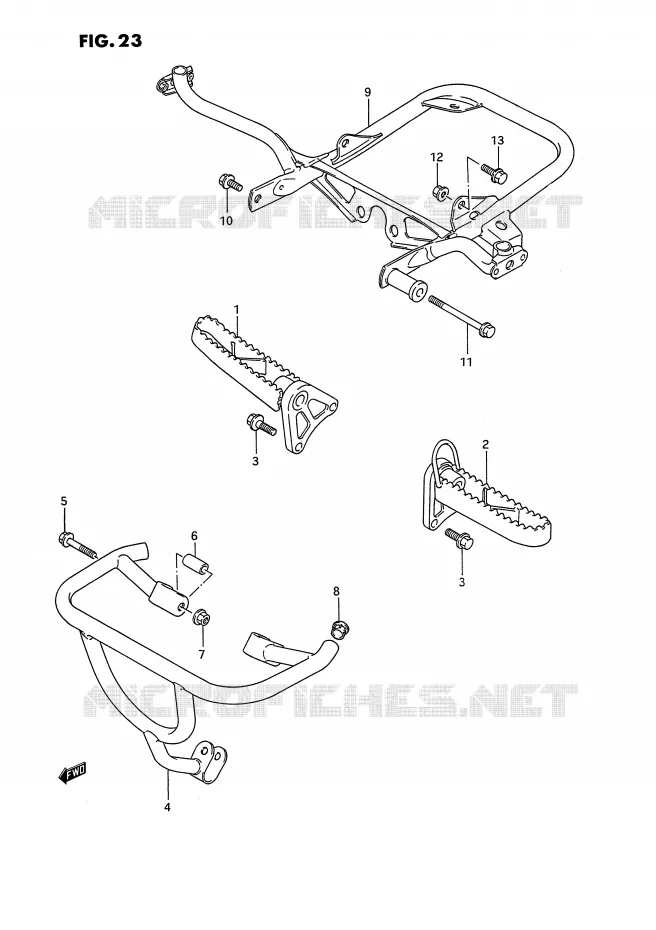 FOOTREST (MODEL L) Suzuki QUAD 250 QUADRACER 1990  LT250RL(E1)