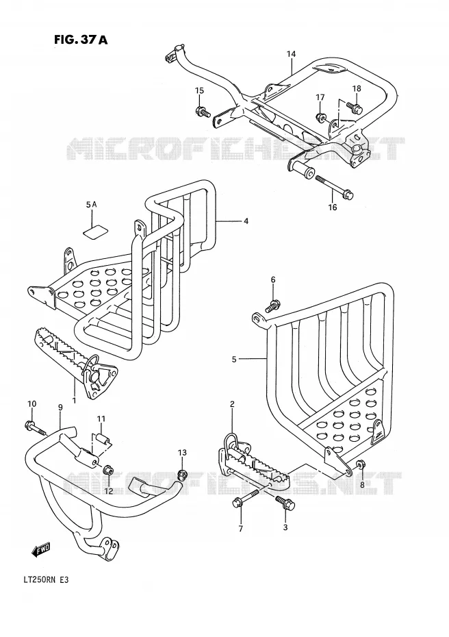 FOOTREST (MODEL M/N) Suzuki QUAD 250 QUADRACER 1986  LT250RG(E3)