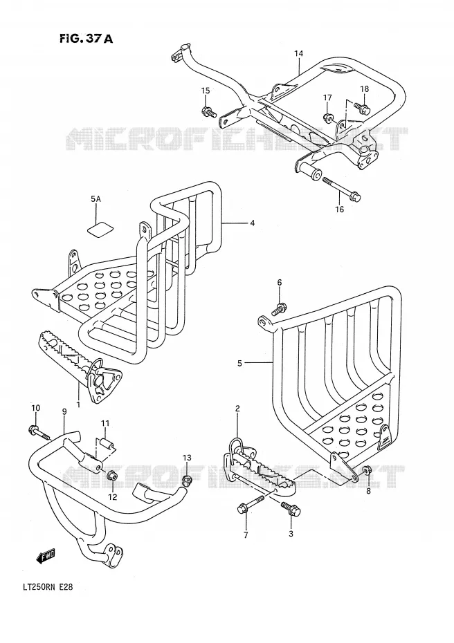 FOOTREST (MODEL M/N) Suzuki QUAD 250 QUADRACER 1987  LT250RH(E28)