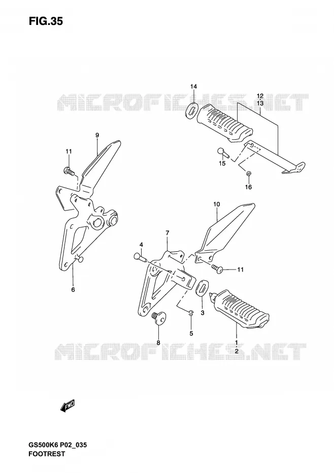 FOOTREST Suzuki MOTO 500 GS-E 2006  GS500K6(P19)