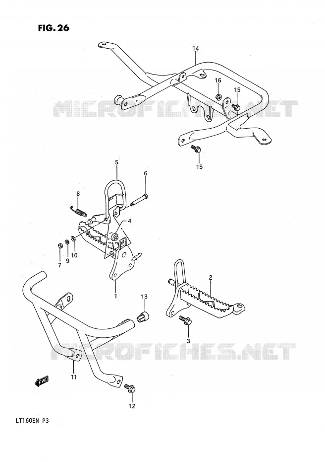 FOOTREST Suzuki QUAD 160 QUADRUNNER 1990  LT160EL(P3)