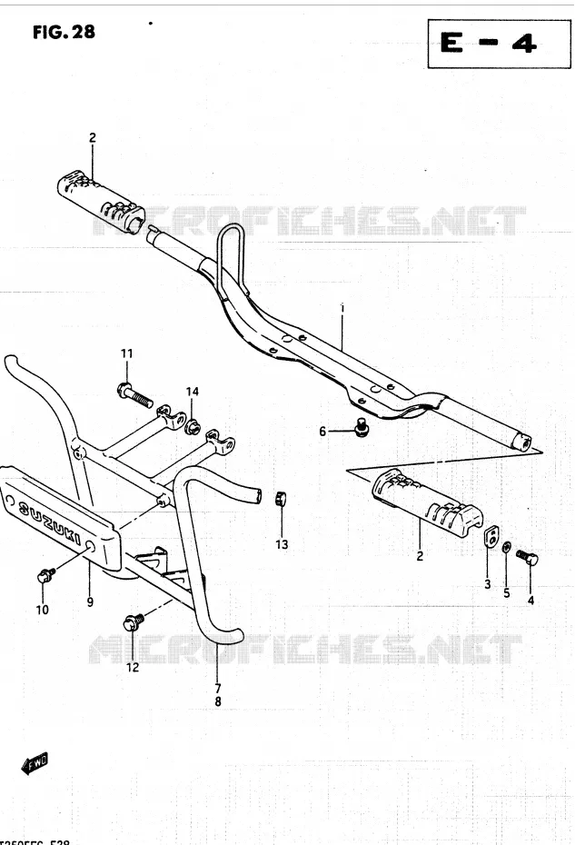 FOOTREST Suzuki QUAD 250 QUADRUNNER 1987  LT250EFF(F/2/G)