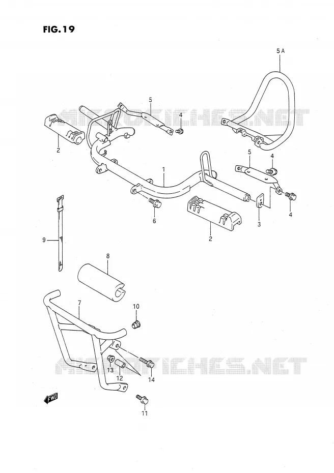 FOOTREST Suzuki QUAD 80 QUADSPORT 1987  LT80H(P28)